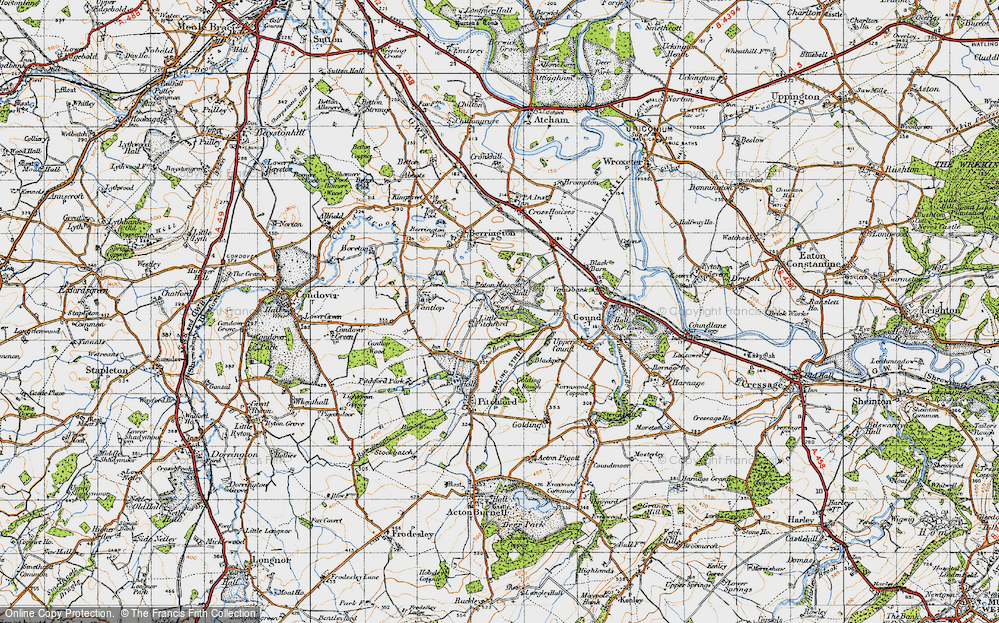 Old Map of Eaton Mascott, 1947 in 1947