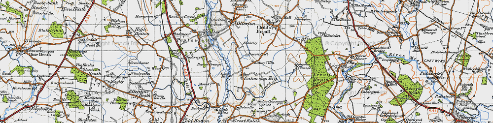 Old map of Eaton upon Tern in 1947