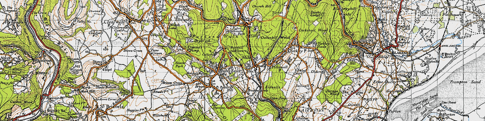 Old map of Eaves, The in 1946