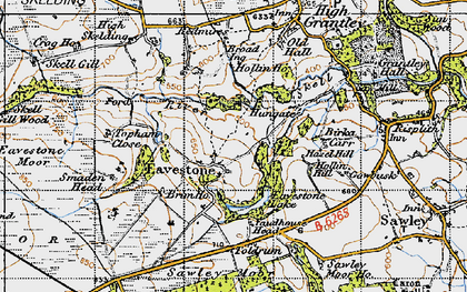 Old map of Yaudhouse Head in 1947