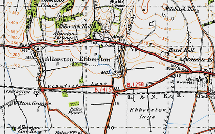 Old map of Allerston Partings in 1947