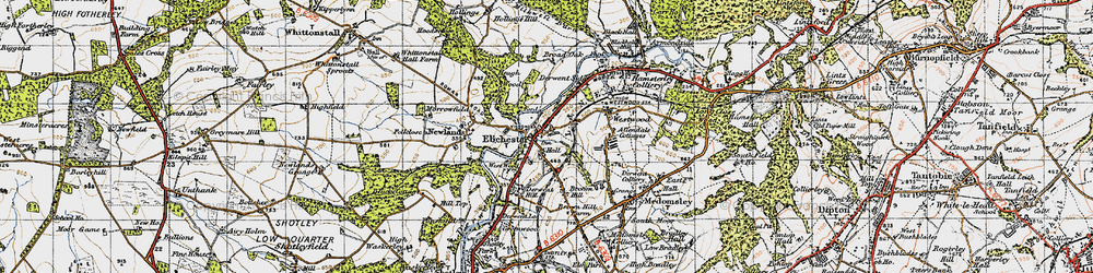 Old map of Ebchester in 1947
