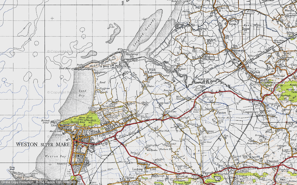 Old Map of Ebdon, 1946 in 1946