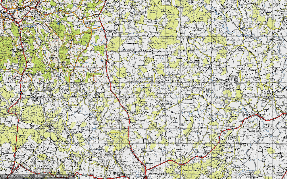 Old Map of Historic Map covering Colhook Common in 1940
