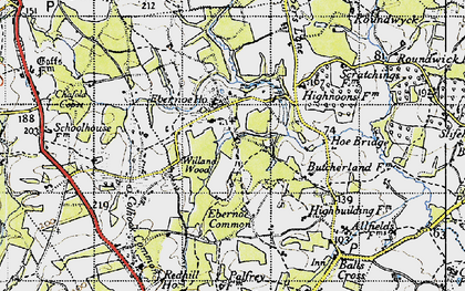 Old map of Ebernoe in 1940