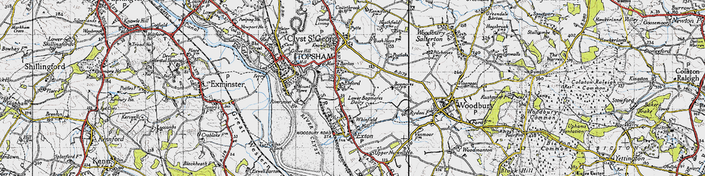 Old map of Ebford in 1946