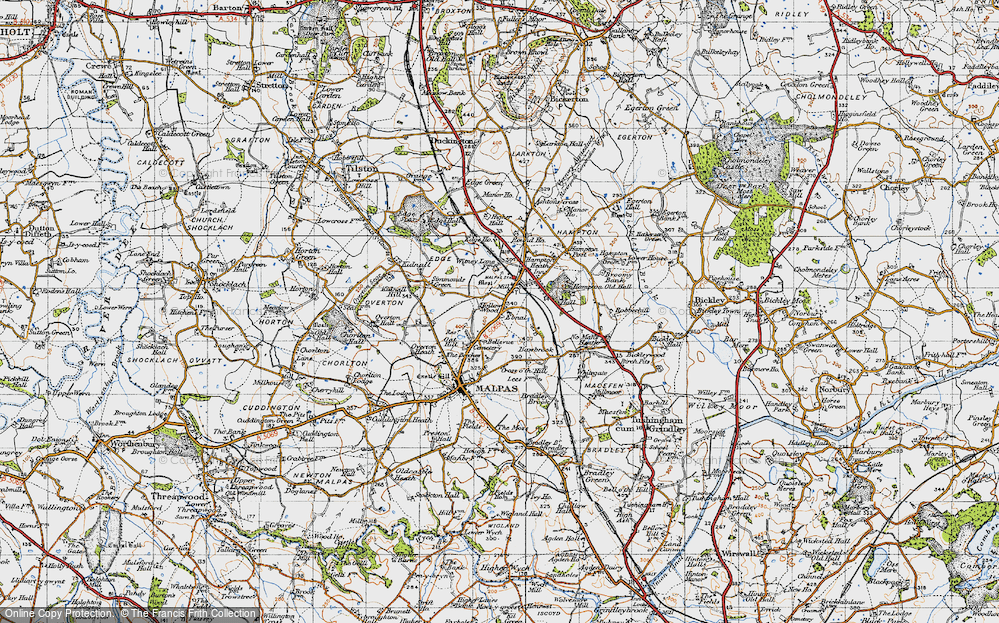 Old Map of Ebnal, 1947 in 1947
