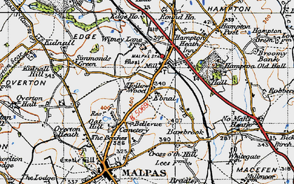 Old map of Ebnal in 1947