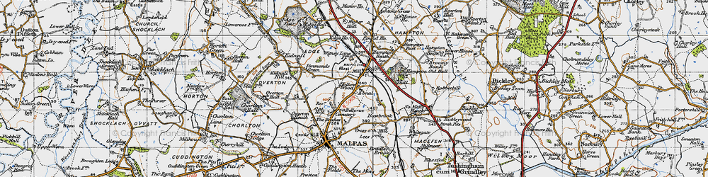 Old map of Bellevue in 1947