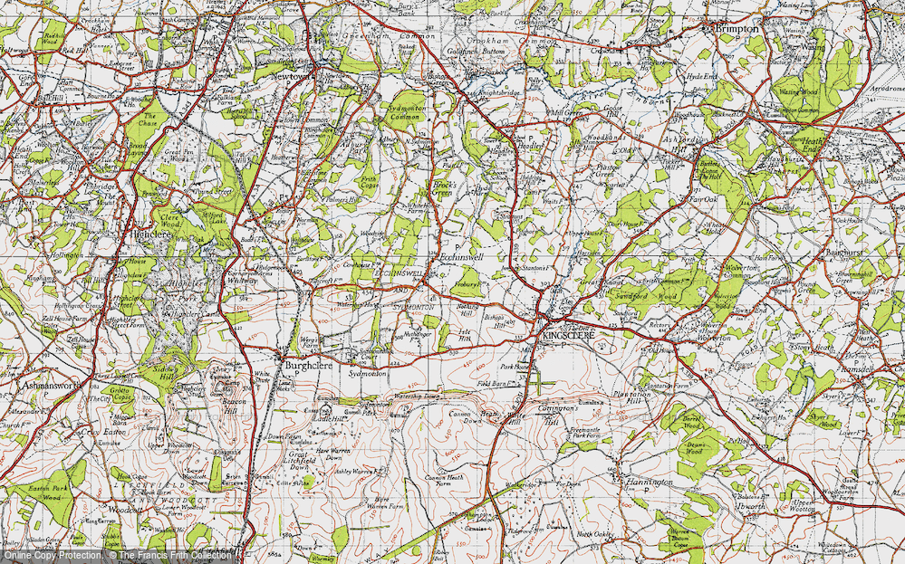 Old Map of Ecchinswell, 1945 in 1945