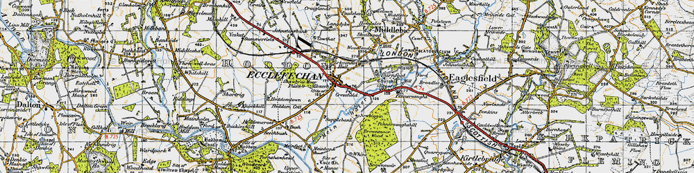 Old map of Burnfoot Hall in 1947