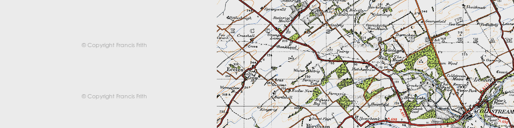 Old map of Brae Dunstan in 1947