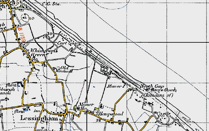 Old map of Eccles on Sea in 1945