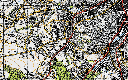 Old map of Ecclesall in 1947