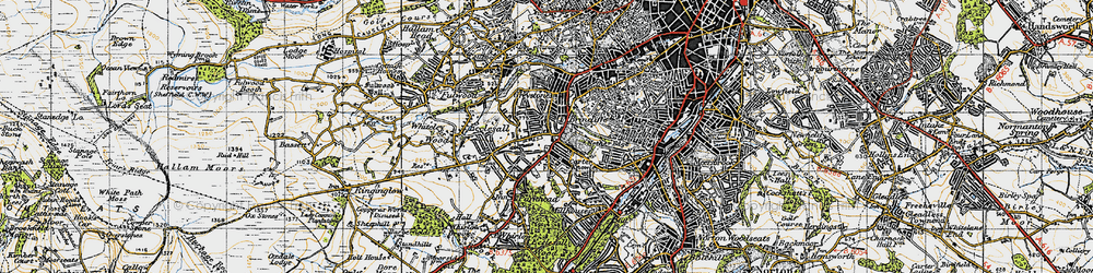Old map of Ecclesall in 1947