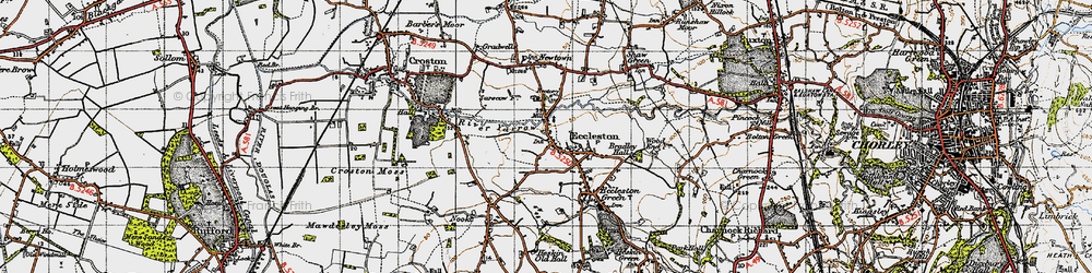 Old map of Eccleston in 1947