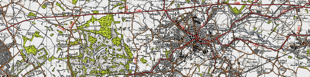 Old map of Eccleston in 1947