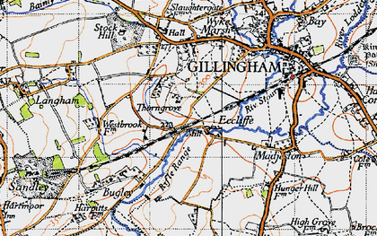 Old map of Eccliffe in 1945