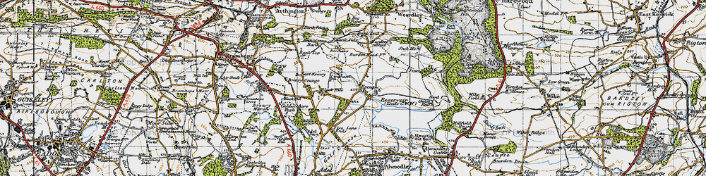 Old map of Bowshaws, The in 1947
