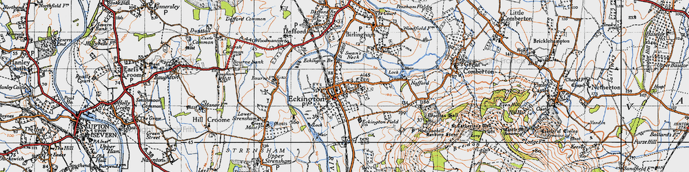 Old map of Eckington in 1946