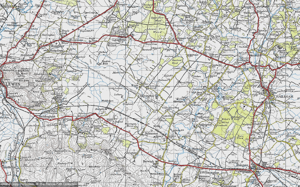 Old Map of Eckington Corner, 1940 in 1940