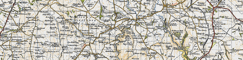 Old map of Back of Ecton in 1947