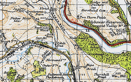 Old map of Wooler Knoll in 1947