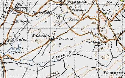 Old map of Black Dub in 1947