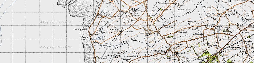 Old map of Edderside in 1947