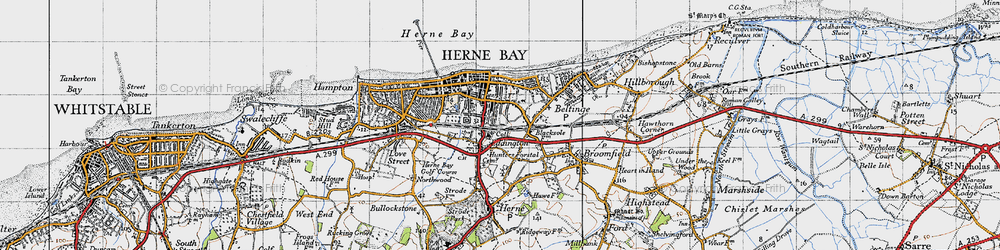 Old map of Eddington in 1947