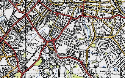 Old map of Eden Park in 1946