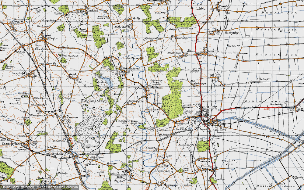 Old Map of Historic Map covering Bourne Wood in 1946