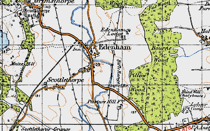 Old map of Edenham in 1946