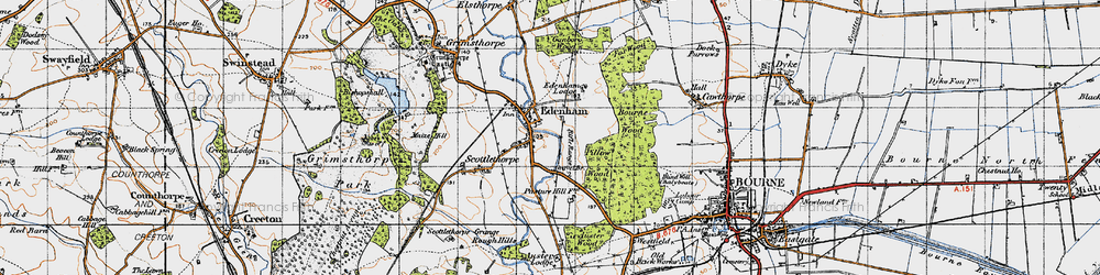 Old map of Edenham in 1946