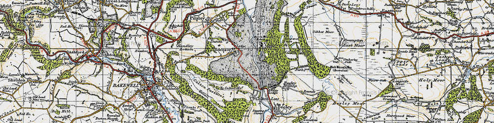 Old map of Edensor in 1947