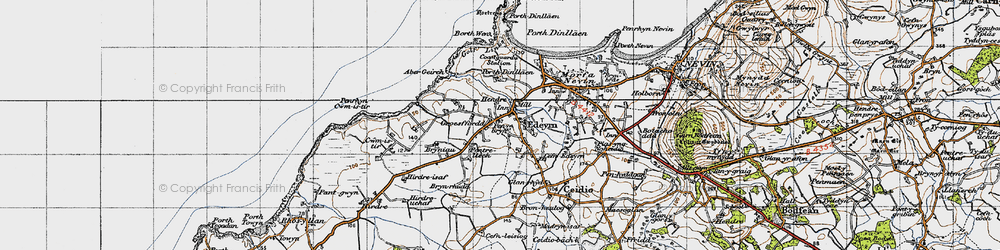 Old map of Aber Geirch in 1947