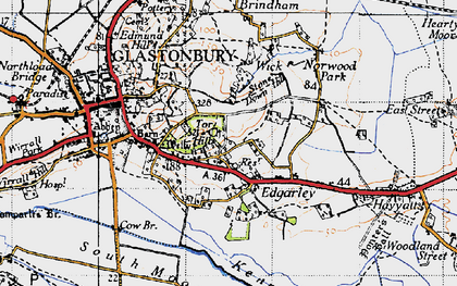 Old map of Edgarley in 1946