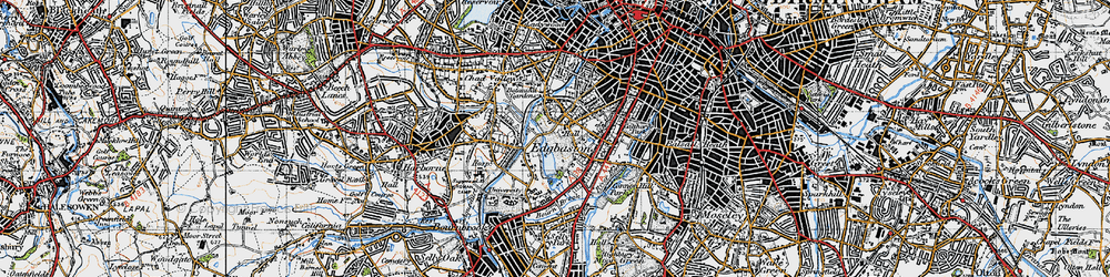 Old map of Edgbaston in 1947