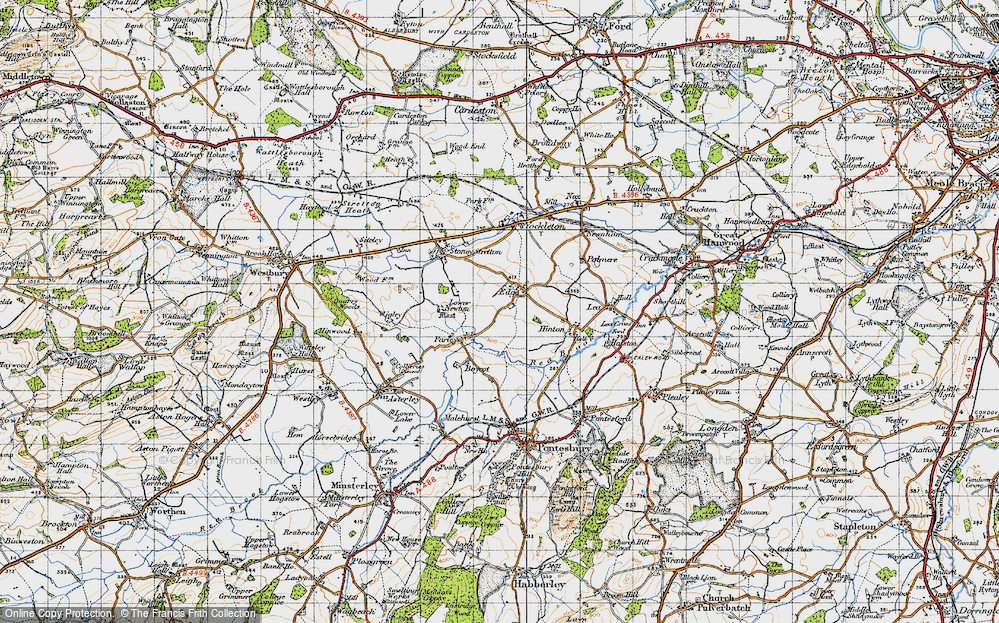 Old Map of Edge, 1947 in 1947