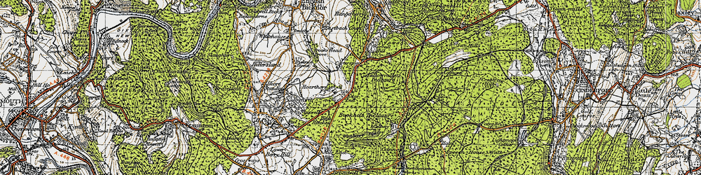 Old map of Edge End in 1946