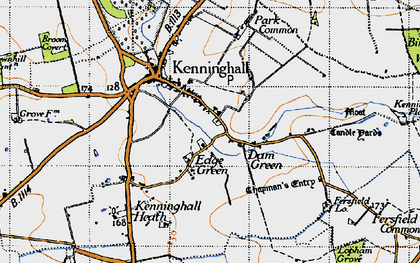 Old map of Edge Green in 1946