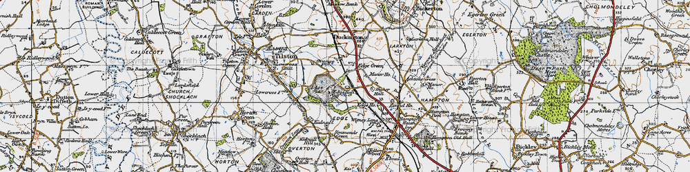Old map of Edge Green in 1947