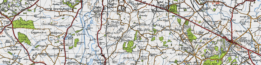 Old map of Edge Hill in 1946