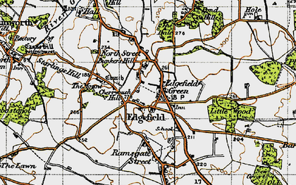 Old map of Edgefield in 1945