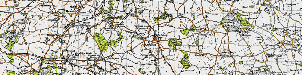Old map of Edgefield in 1945