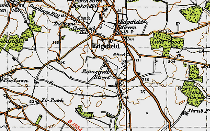 Old map of Edgefield Street in 1945