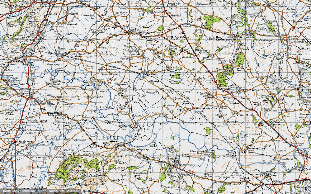 Old Map of Edgerley, 1947 in 1947