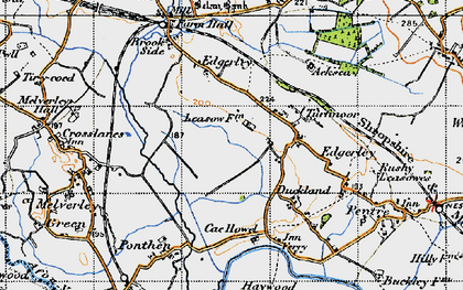 Old map of Berwyn Ho in 1947