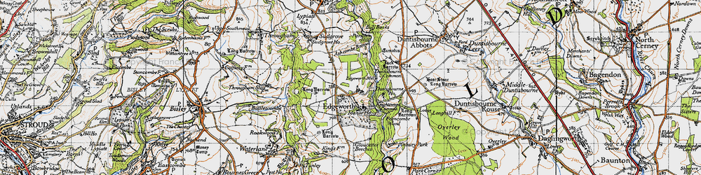 Old map of Ashcombe Bottom in 1946
