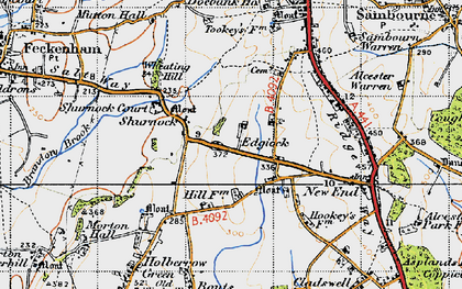Old map of Edgiock in 1947